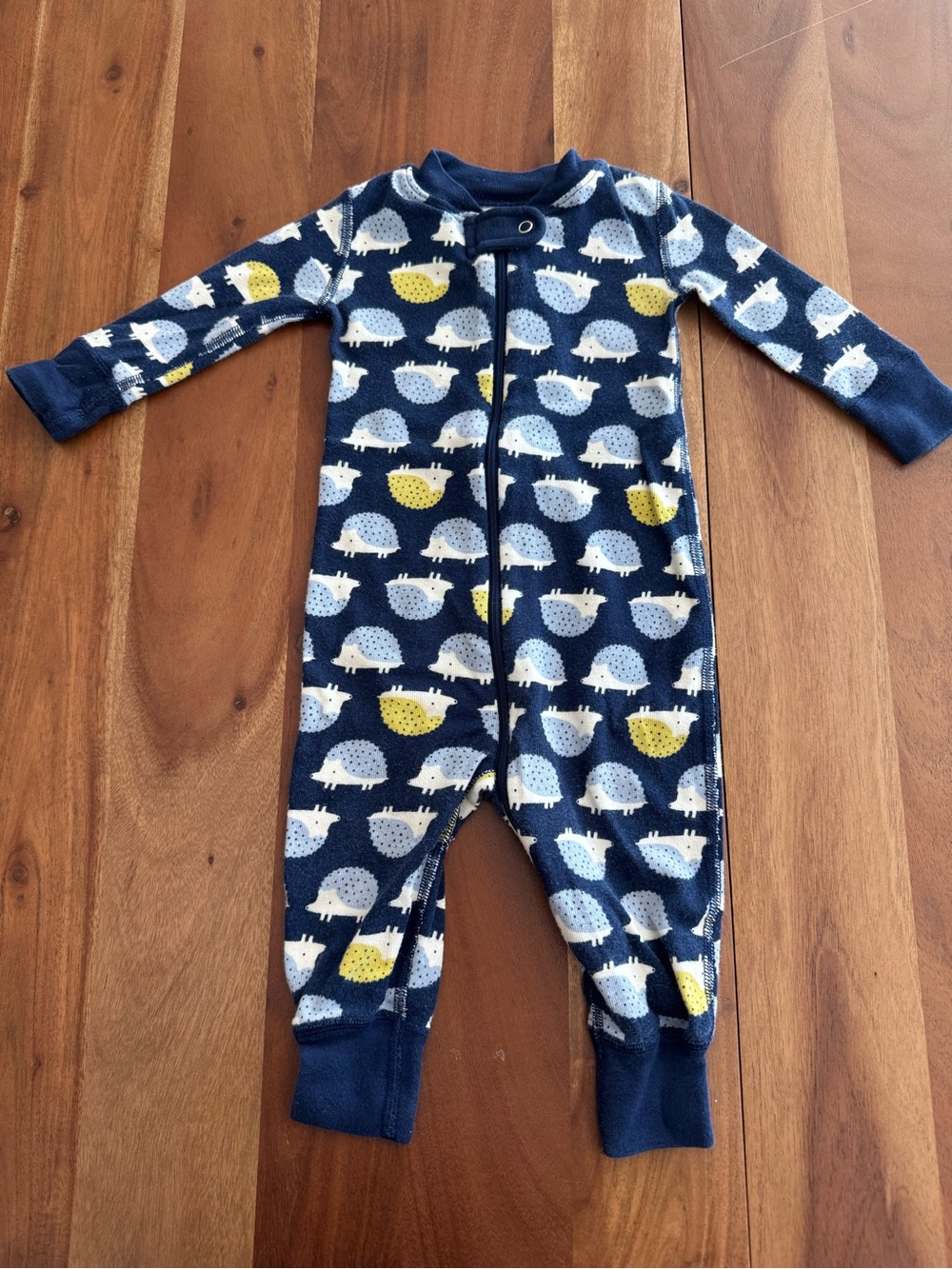 Hanna Andersson Hedgehog One-Piece Zip Pajama 6-12M
